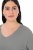 Ulla Popken Back To Basics V-Neck Relaxed Fit Cotton Tee Light Grey Melange - Pólók - Női pólók