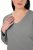 Ulla Popken Back To Basics V-Neck Relaxed Fit Cotton Tee Light Grey Melange - Pólók - Női pólók