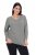 Ulla Popken Back To Basics V-Neck Relaxed Fit Cotton Tee Light Grey Melange - Pólók - Női pólók