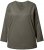 Ulla Popken Back To Basics V-Neck Relaxed Fit Cotton Tee Olive - Pólók - 