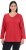 Ulla Popken Back To Basics V-Neck Relaxed Fit Cotton Tee Salsa Red - Pólók - 