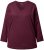Ulla Popken Back To Basics V-Neck Relaxed Fit Cotton Tee Dark Berry - Pólók - 