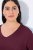 Ulla Popken Back To Basics V-Neck Relaxed Fit Cotton Tee Dark Berry - Pólók - Női pólók