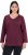 Ulla Popken Back To Basics V-Neck Relaxed Fit Cotton Tee Dark Berry - Pólók - 
