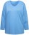 Ulla Popken Back To Basics V-Neck Relaxed Fit Cotton Tee Light Cornflower - Pólók - 