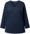 Ulla Popken Back To Basics V-Neck Relaxed Fit Cotton Tee Navy Blue - Pólók - 