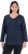 Ulla Popken Back To Basics V-Neck Relaxed Fit Cotton Tee Navy Blue - Pólók - 