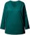 Ulla Popken Back To Basics V-Neck Relaxed Fit Cotton Tee Teal Green - Pólók - 