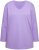 Ulla Popken Back To Basics V-Neck Relaxed Fit Cotton Tee Pale Lilac - Pólók - 