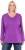 Ulla Popken Back To Basics V-Neck Relaxed Fit Cotton Tee Purple - Pólók - 