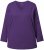 Ulla Popken Back To Basics V-Neck Relaxed Fit Cotton Tee Deep Violet - Pólók - 