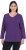 Ulla Popken Back To Basics V-Neck Relaxed Fit Cotton Tee Deep Violet - Pólók - 