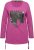 Ulla Popken Tie Hem Long Sleeve Graphic Tee Berry - Mintás pólók nőknek - 