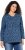 Ulla Popken Geometric Print 3/4 Sleeve Pleated Tee Navy Blue - Mintás pólók nőknek - 