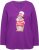 Ulla Popken Christmas Squirrel Long Sleeve Graphic Tee Dark Purple - Mintás pólók nőknek - 