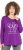 Ulla Popken Metallic Graphic Holiday Tee Dark Purple - Mintás pólók nőknek - 