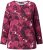 Ulla Popken Abstract Print Long Sleeve Tee Dark Ruby - Mintás pólók nőknek - 