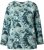 Ulla Popken Abstract Print Long Sleeve Tee Teal Green - Mintás pólók nőknek - 