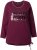 Ulla Popken Your Story Sequined Long Sleeve Tunic Tee Dark Ruby - Mintás pólók nőknek - 