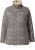Ulla Popken Leopard Print Long Sleeve Ski Tee Black - Mintás pólók nőknek - 