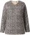 Ulla Popken Leopard Print Long Sleeve Ski Tee Black - Mintás pólók nőknek - 