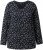 Ulla Popken Allover Printed Long Sleeve Tee Black - Mintás pólók nőknek - 