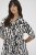 Kaffe Curve Alia Shirt Dress Black Chalk Animal - Midi ruhák - 