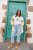 Ulla Popken Cropped Flared Eyelet Jeans Light Blue - Női Farmer & Nadrágok Nagy Méretekben – Plus Size - 