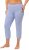 Ulla Popken Basic Stretch Knit Capris Blue - Női Farmer & Nadrágok Nagy Méretekben – Plus Size - 