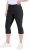 Ulla Popken Bengaline Elastic Waist Stretch Capri Pants Black - Női Farmer & Nadrágok Nagy Méretekben – Plus Size - 