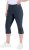 Ulla Popken Bengaline Elastic Waist Stretch Capri Pants Navy Blue - Női Farmer & Nadrágok Nagy Méretekben – Plus Size - 