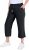 Ulla Popken Cool Linen Elastic Waist Capri Pants Black - Női Farmer & Nadrágok Nagy Méretekben – Plus Size - 
