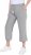 Ulla Popken Cool Linen Elastic Waist Capri Pants Light Grey Melange - Női Farmer & Nadrágok Nagy Méretekben – Plus Size - 