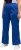 Ulla Popken Snap Placket Side Seam Wide Leg Recycled Polyester Knit Joggers Blue - Női Farmer & Nadrágok Nagy Méretekben – Plus Size - 