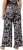 Ulla Popken Checkered Floral Elastic Waist Palazzo Paints Black - Női Farmer & Nadrágok Nagy Méretekben – Plus Size - 