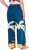 Ulla Popken Abstract Landscape Elastic Waist Palazzo Pants Blue - Női Farmer & Nadrágok Nagy Méretekben – Plus Size - 