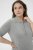 Kaffe Curve Lizzy Contrast Knitted Polo Grey Melange - Galléros pólók - 