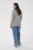 Kaffe Curve Lizzy Contrast Knitted Polo Grey Melange - Galléros pólók - 