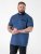 D555 Murray Printed Jacquard Collar & Cuff Short Sleeve Polo Blue - Pólóingek - Galléros Pólók 2XL-8XL - Pólóingek 2XL-8XL