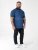 D555 Murray Printed Jacquard Collar & Cuff Short Sleeve Polo Blue - Pólóingek - Galléros Pólók 2XL-8XL - Pólóingek 2XL-8XL