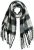 Ulla Popken Plaid Long Fringe Scarf Black - Kiegészítők - 