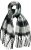 Ulla Popken Plaid Long Fringe Scarf Black - Kiegészítők - 