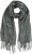 Ulla Popken Fringed Scarf Graphite Grey - Kiegészítők - 