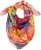Ulla Popken Colorful Square Silk Scarf Rainbow - Kiegészítők - 