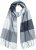 Ulla Popken Checked Fringed Hem Scarf Light Grey Melange - Kiegészítők - 