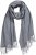 Ulla Popken Ribbed Knit Fringed Hem Scarf Grey Melange - Kiegészítők - 