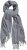 Ulla Popken Ribbed Knit Fringed Hem Scarf Grey Melange - Kiegészítők - 