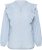 Kaffe Curve Lenia Flounce Shirt Powder Blue Stripe - Ingek - 