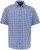 JP1880 Short Sleeve Check Print Traditional Shirt Blue - Ingek - Ingek 2XL-10XL