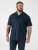 D555 Connor Stretch Cuban Collar Resort Short Sleeve Shirt Navy - Ingek - Ingek 2XL-10XL